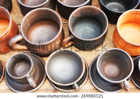 Pottery, clay products. Fair in Kaliningrad
