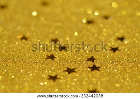 Golden stars with golden background / Golden stars / bright, fame, creations