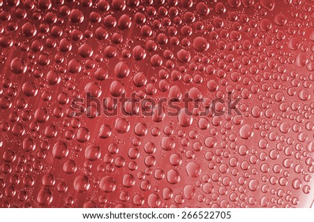 Water droplets trapped under shrink-wrap sheet / Abstract background / Food grade shrink-wrap used for storing food in refrigerator