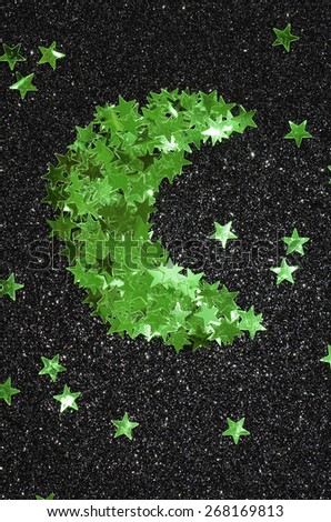 Creativity with golden star shapes / Festive background / Ideal for festive and holiday theme