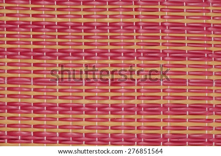 Weaved plastic mat are low cost to produced, versatile in use but the downside, adding more carbon footprints to mother earth / Synthetic mat / Good for picnic, as display and around the house