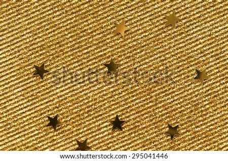 Golden stars with glittering golden stripes background / Stars and stripes / Ideal for festive seasons, holiday promotions