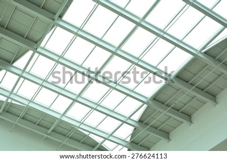 modern glass ceiling of office center