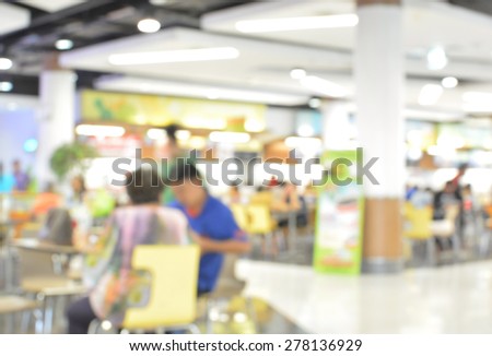 Blur background the food court