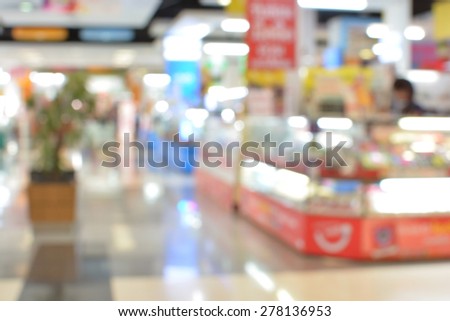 Counter blur store with bokeh background