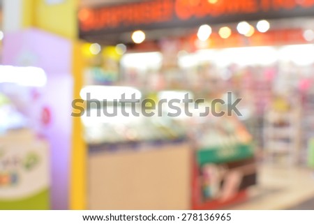 Counter blur store with bokeh background