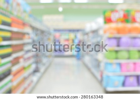 Supermarket blur background ,Product shelf