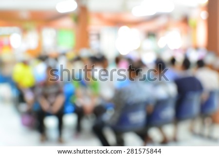 Blurred background Patient waiting for see doctor, abstract background