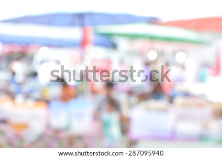 blur crowd on the outdoor market and abstract blur background