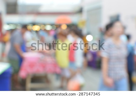 blur crowd on the outdoor market and abstract blur background