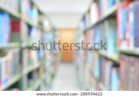 Bookshelf, interior blurred. blurred to be used as background