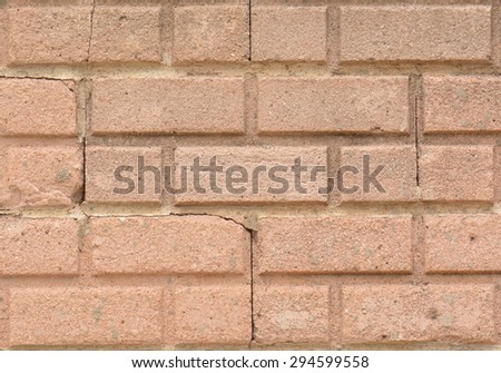 close up brick wall with cracks