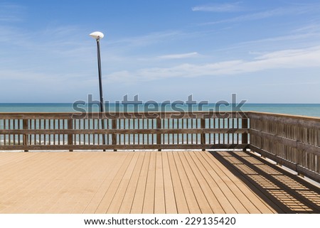 Wooden terrace overlooking the beach, Florida