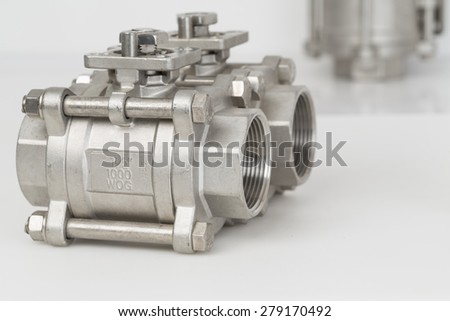 Group 2 valves, ball valve  with selective focus on thread fittings