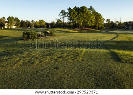 Golf in spa resort, morning on the golf, Orlando, Florida, USA