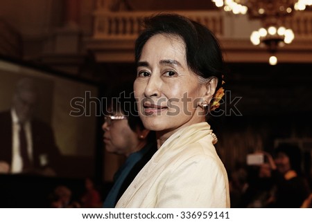 September 17 2013 - FORUM 2000 conference in PRAGUE. Opposition leader Aung San Suu Kyi has hinted at victory in MyanmarÃ¢s first free elections.