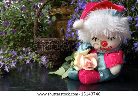 I Love You - Clown Doll with a Rose (Image from a Series)