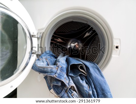 clothes in washing machine