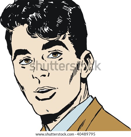Illustration of a young man?s face