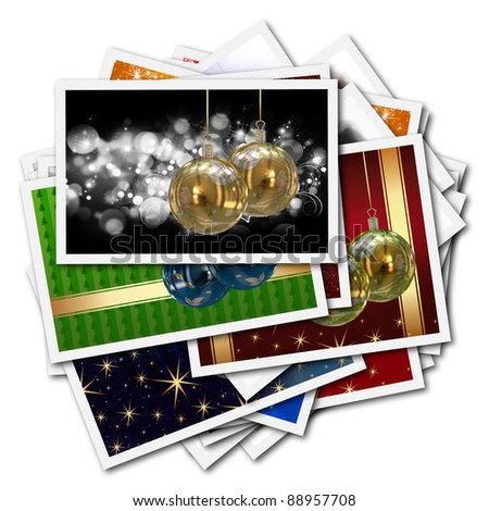 Christmas balls collage background