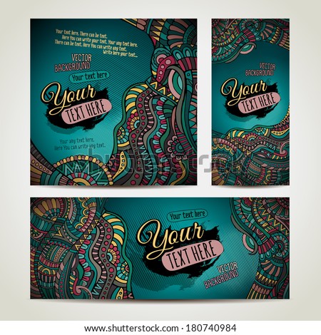 Abstract vector ethnic backgrounds set Series of image Template frame design for card Three different sizes for your design Abstract vector ethnic backgrounds set Series of image Template frame design for card Three different sizes for your design