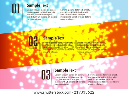 colorful modern creative design text box template for website graphic. Abstract vector background, colorful lights elements.