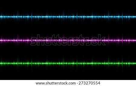 Sound waves oscillating glow blue purple green light, Abstract technology background. dark background.