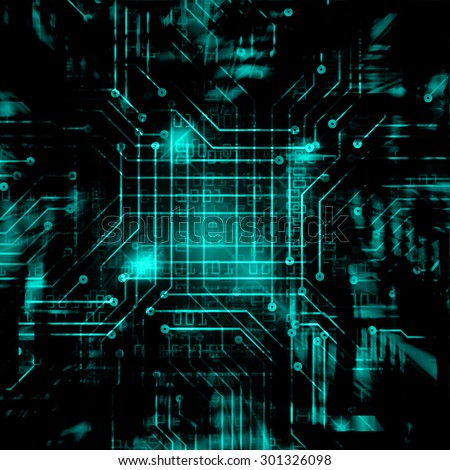 dark blue green color Light Abstract Technology background for computer graphic website internet circuit. illustration. infographics. binary code background. www. Spark. motion move blur