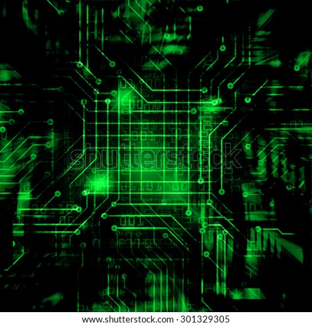 dark green color Light Abstract Technology background for computer graphic website internet circuit. illustration. infographics. binary code background. www. Spark. motion move blur