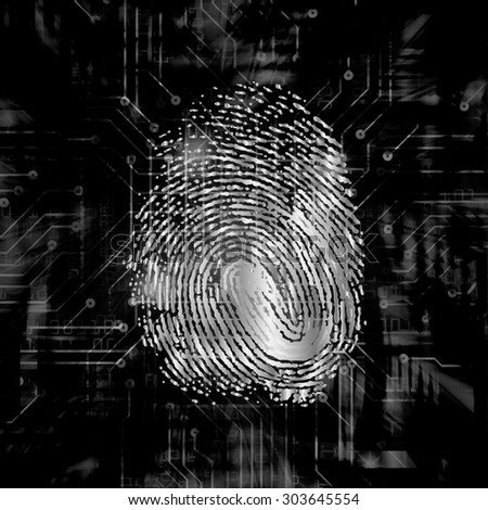 dark black Abstract digital conceptual technology security background with lock. computer technology website internet web. infographics. fingerprint. Finger-print scanning