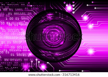 Dark purple color Light Abstract Technology background for computer graphic website internet and business. circuit. illustration. infographics. motion move blur.neon. pixel. Binary digit.  eye