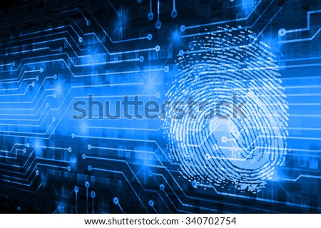 dark blue Abstract digital conceptual technology security background with lock. computer technology website internet web. infographics. fingerprint. Finger-print scanning. Hand print.