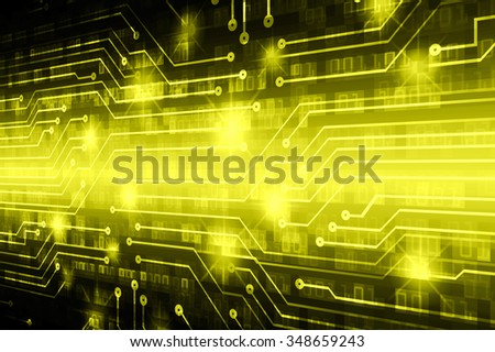 dark yellow color Light Abstract Technology background for computer graphic website internet and business. circuit. illustration. digital. infographics. binary code. www.one. zero. Spark