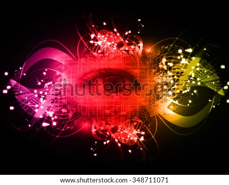 dark pink red yellow color Light Abstract Technology background for computer graphic website internet and business. circuit. illustration. digital. infographics. binary code. www.one. zero. Spark eye