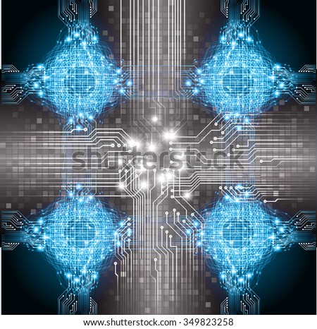 dark blue color Light Abstract Technology background for computer graphic website internet and business. circuit. illustration. digital. infographics. binary code. www. vector.one. zero.pixel eye