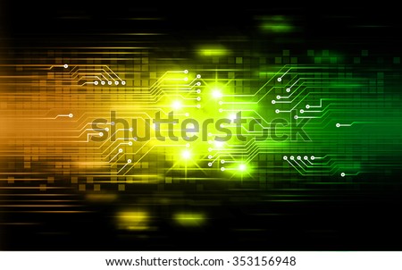Dark orange green color Light Abstract Technology background for computer graphic website internet and business. circuit. illustration. infographics. motion move blur.neon. pixel.