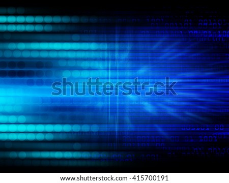 Blue abstract hi speed internet technology background illustration. eye scan virus computer. motion move.