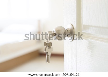 opened bedroom door with key
