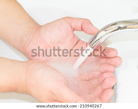 opened tap water for washing hand