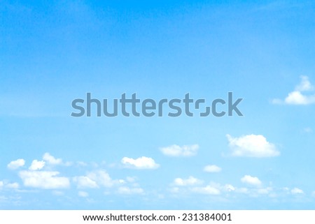 sky with little clouds in clear weather and fresh day with space