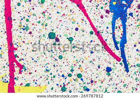 retro tone of colorful of watercolor spray and splash on white background