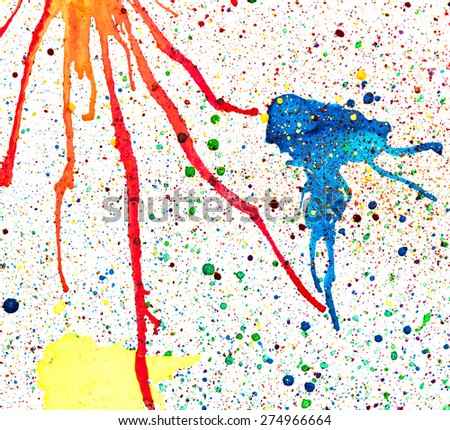 colorful of watercolor spray and splash on white background