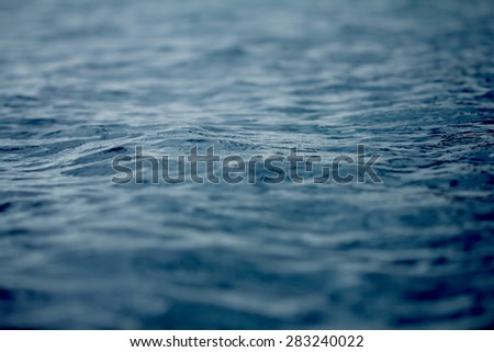 close up Ocean and  sea water surface , selective focus and shallow depth of field