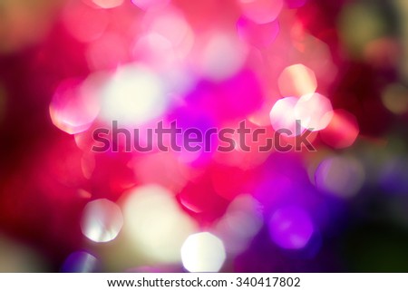 The Abstract colorful retro and vintage color of bokeh lighting in party night background