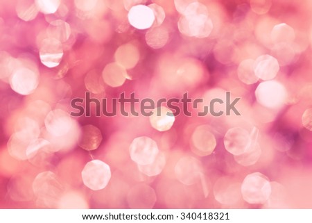 The Abstract sweet red pink retro and vintage color of bokeh lighting in party night background