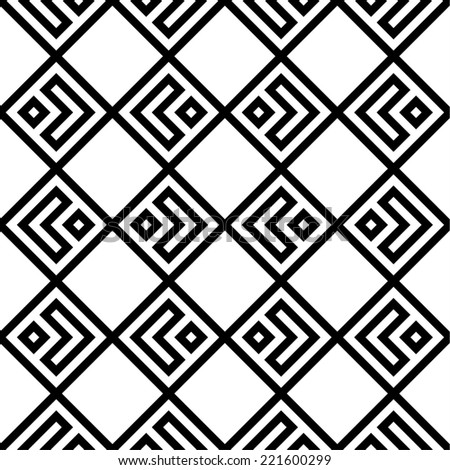 Simple Geometric Square Based Black White Seamless Pattern