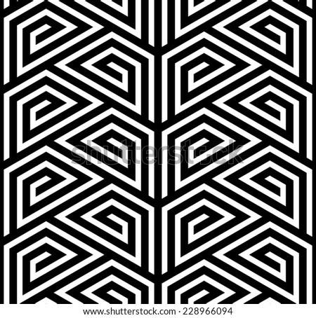 Abstract Black and White ZigZag Seamless Pattern, Trapezium Based