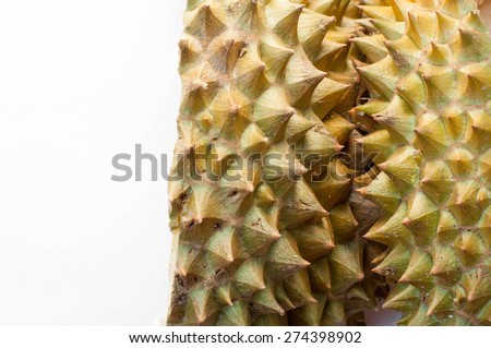 the shell of fruit in white background
