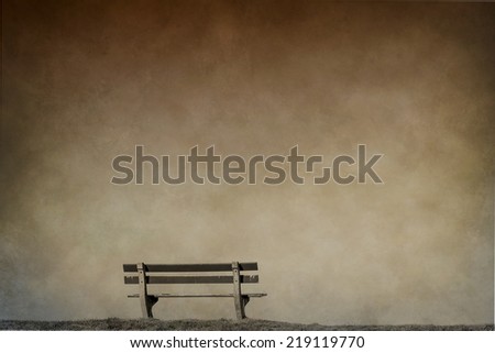 empty bench, sad background