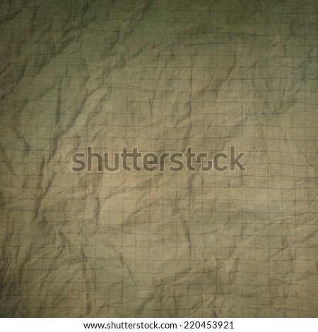 old crumpled graph paper texture or background